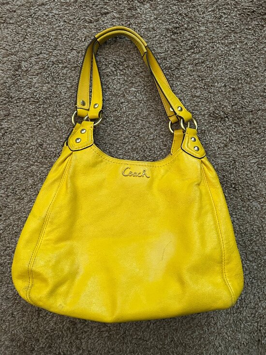 Coach Handbags - Coach F21926 Ashley Yellow Hobo Handbag